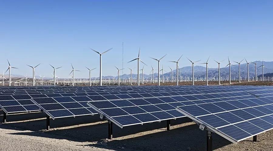 Wind turbines and solar plants