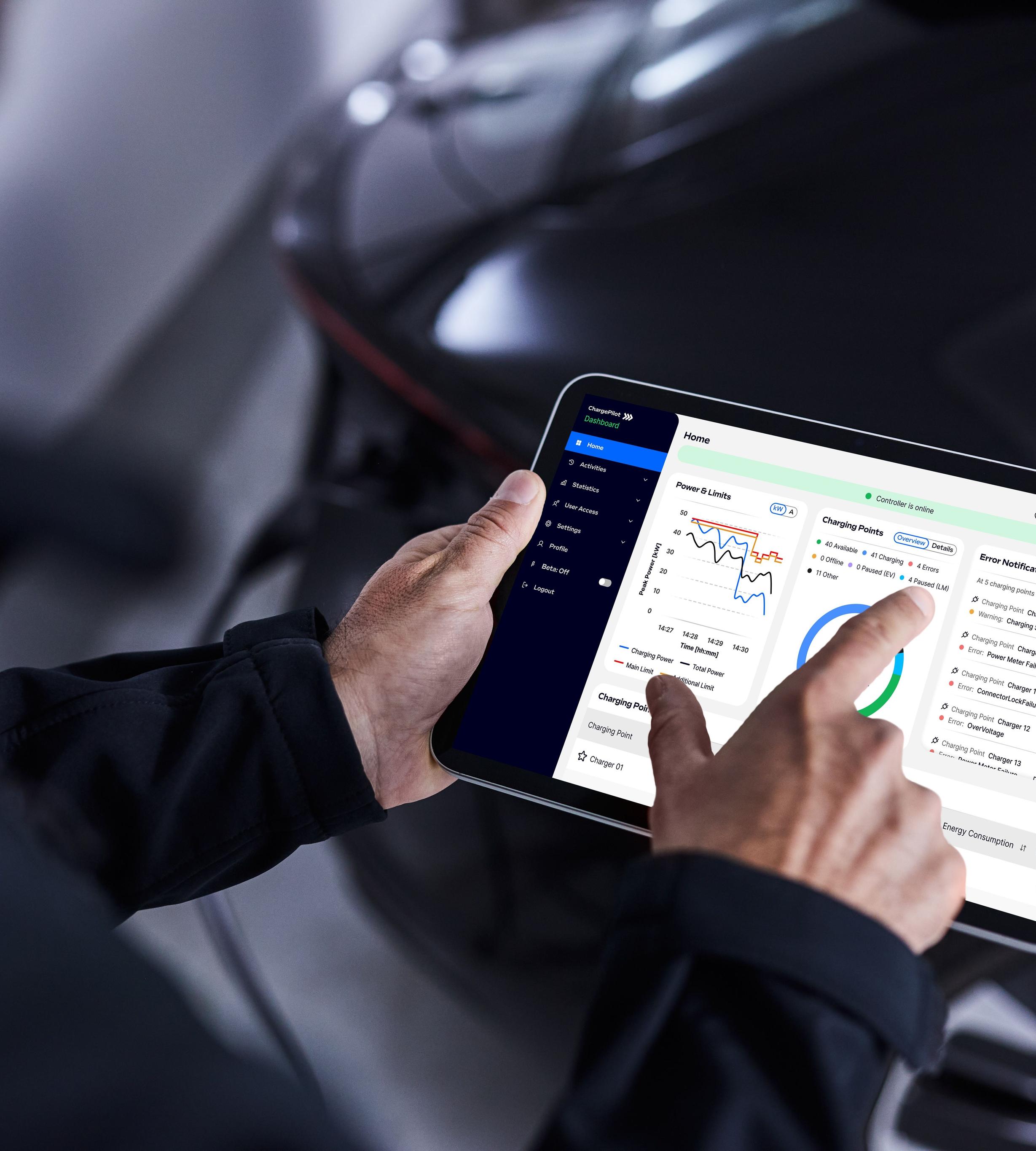 Blick auf ChargePilot Dashboard