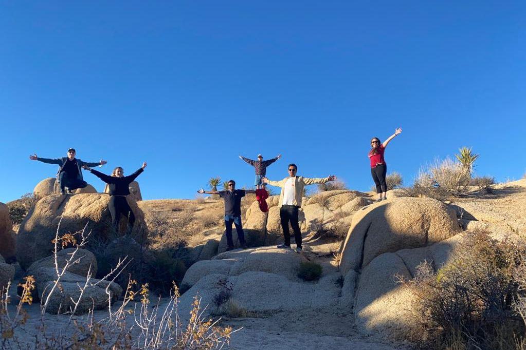 Team in the desert of California
